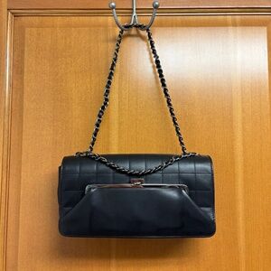 Vintage Chanel Chocolate Bar Kiss-Lock Frame Flap Bag